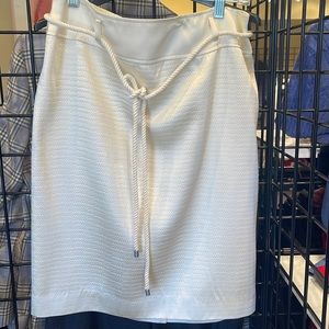 Worth cream embossed cord tie skirt nwt 6